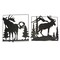Set of 2 Black Laser Cut Metal Moose Wall Decor Rustic Cabin Home Decor Art